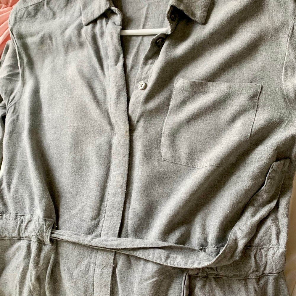 Grey shirt dress